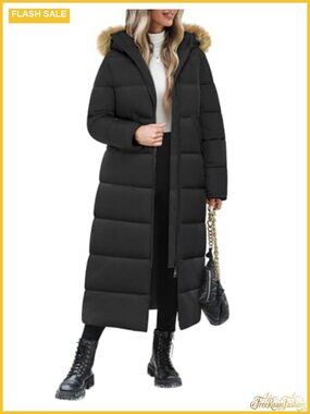 Women's Maxi Length Quilted Puffer Coat Warm Winter Jacket